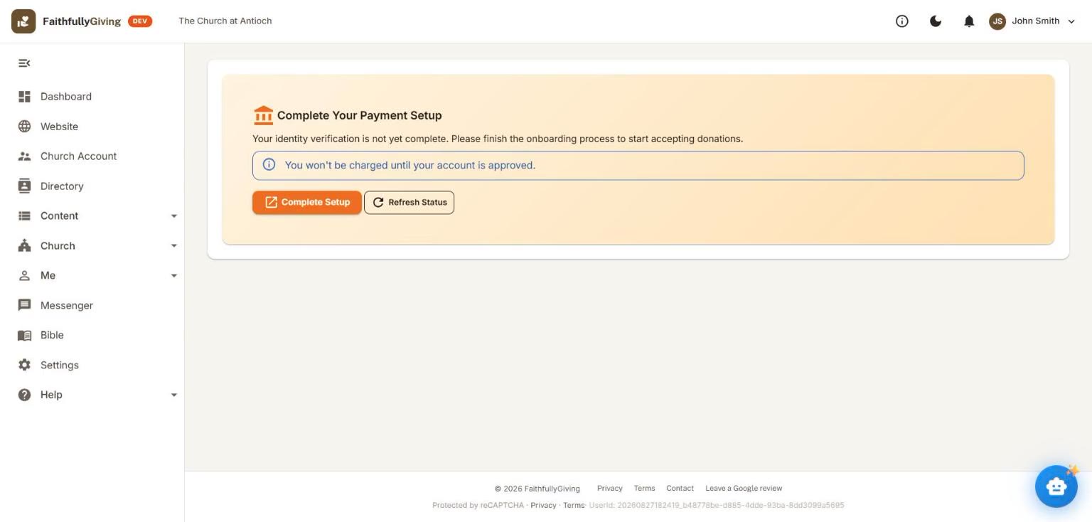 Accept online giving